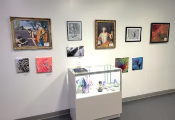 Sequim Art Gallery wall of a variety of art types
