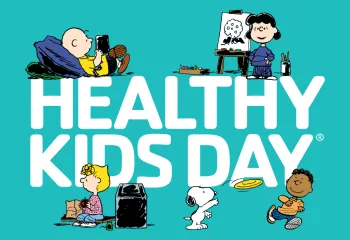 Graphic image for Healthy Kids Day with Peanuts characters
