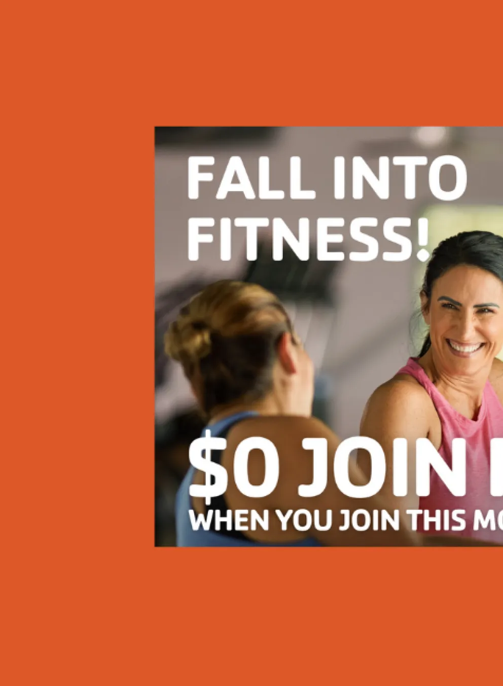 Graphic image of two women chatting while working out.