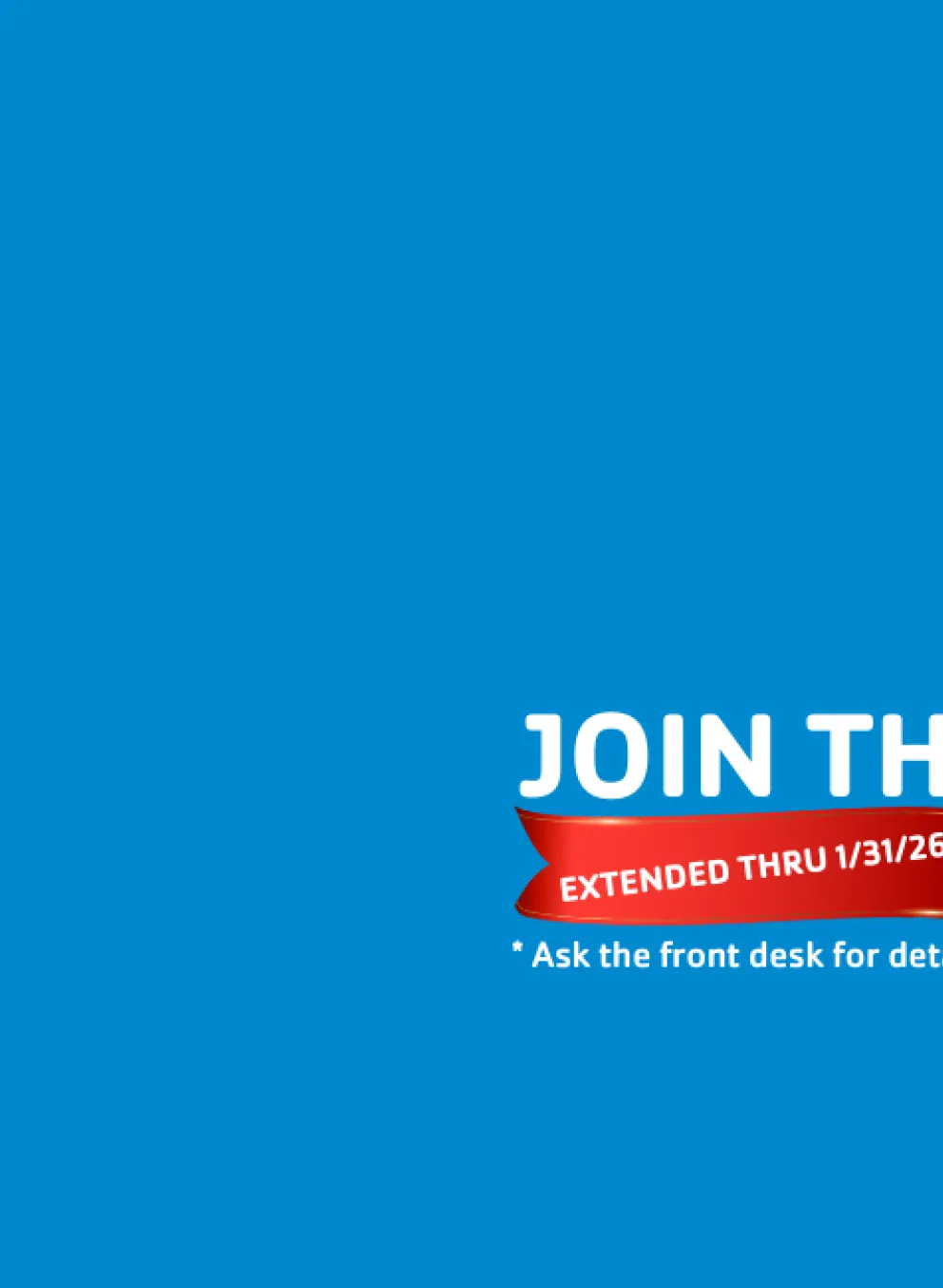 Graphic image depicting a membership special of $0 join fee.