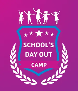 A graphic image of crest and kids that says Schools Day Out Camp