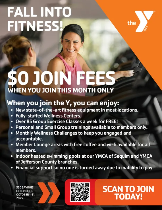 Fall Into Fitness Flyer with information on the benefits of joining the Y