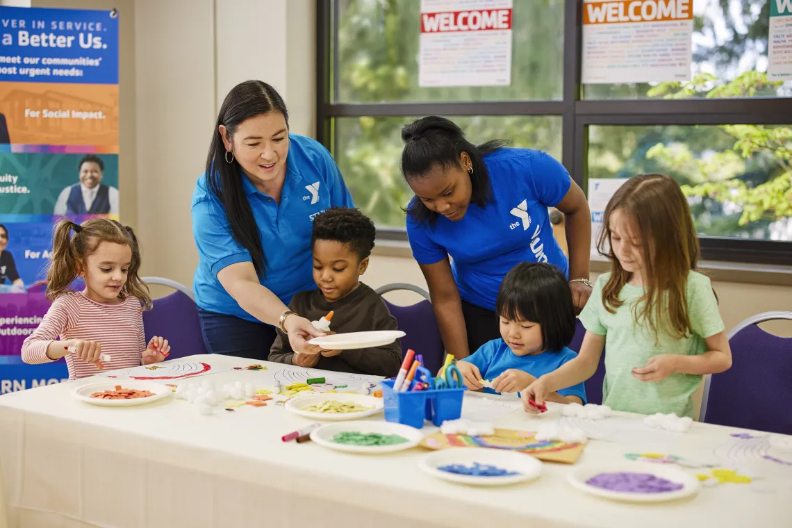 Teachers with kids in an after school program