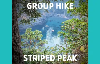 Photo of a lake from the view at Striped Peak