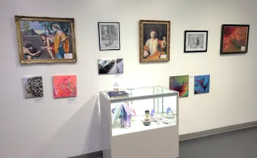 Sequim Art Gallery wall of a variety of art types